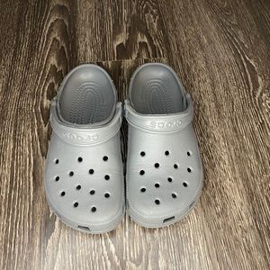 Grey Crocs Classic Clogs